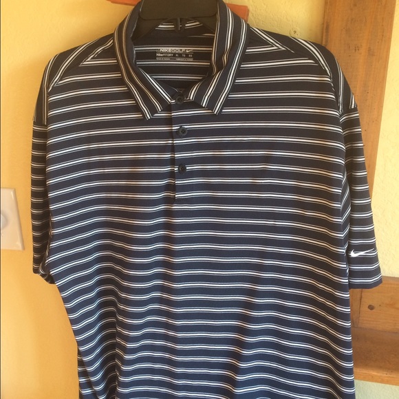Nike Golf Polo. Nike Fit Dry. Blue/white. XL
