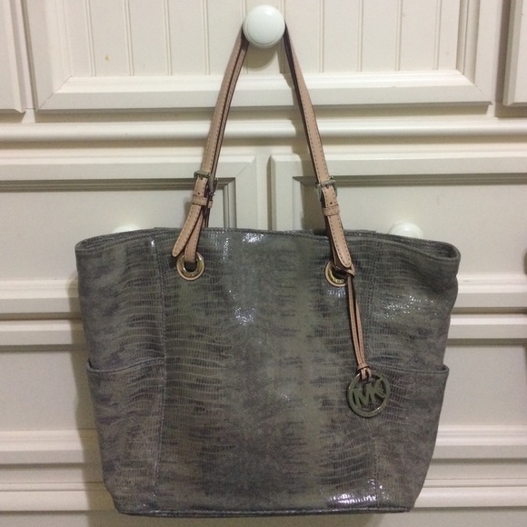 Michael Kors Gray Snakeskin Tote