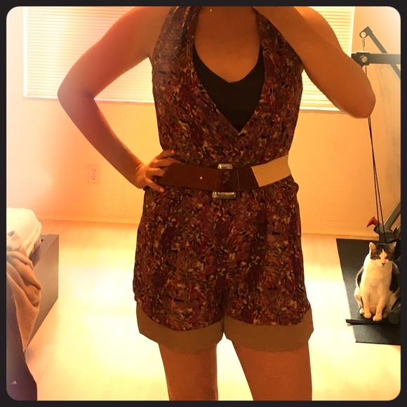 Water color print BEBE silk romper