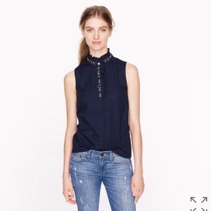 Ruffled rhinestone top