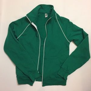 American Apparel Kelly Green Fleece Track Jacket