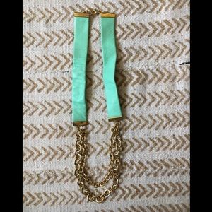 Leather and Chain Necklace