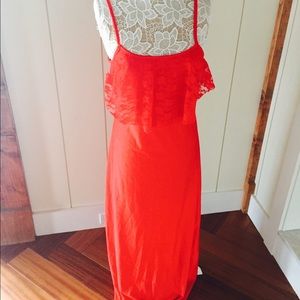 Fire engine red 70s vintage slip dress Fire engine red 70s vintage slip dress