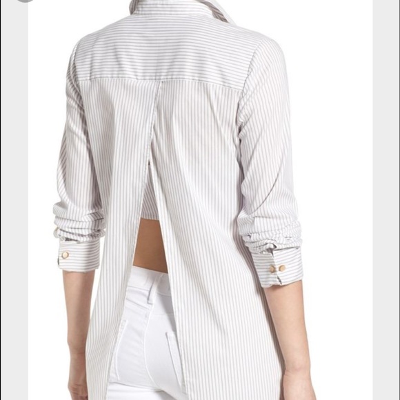 Olivia Palermo+ Chelsea 28 Stripe open back top.