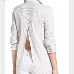 Olivia Palermo+ Chelsea 28 Stripe open back top.