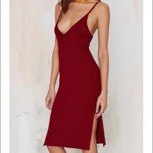 NEW nastygal red dress with glitter reflects