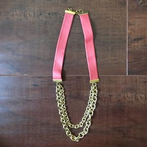 Leather and Chain Necklace