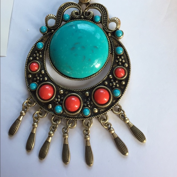 Boho Half Moon Pendant Necklace - Picture 2 of 2