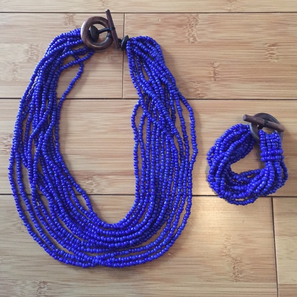 Beaded Multi-Strand Necklace and bracelet