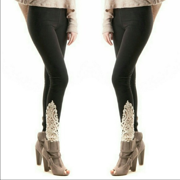 Pants - 3 left! 1 L 2 M Black fashion leggings -ankle trim