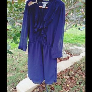 H&M blue ruffle dress