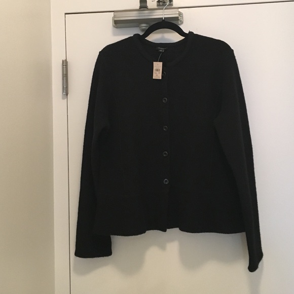 Ann Taylor black boiled wool jacket