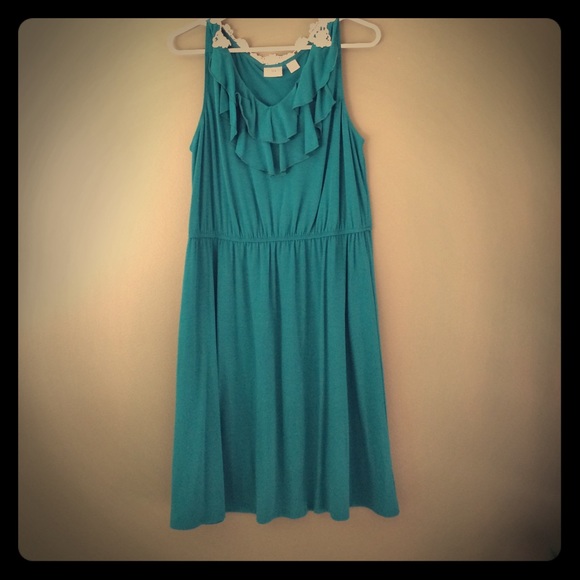Ruffled Neckline Dress - Picture 1 of 3