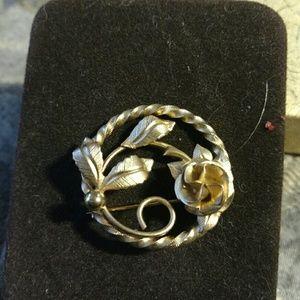 Rose wreath pin