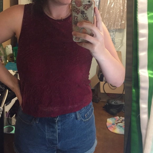A Maroon top