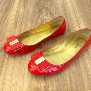 Kate Spade red patent leather flats