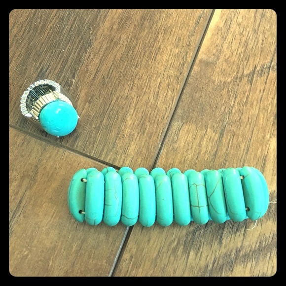 Turquoise bracelet and ring