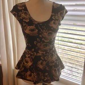 Rose peplum top