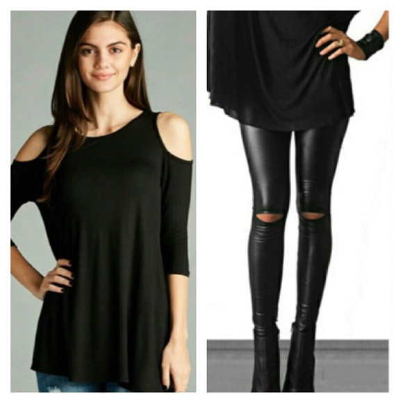 1 Left -Small Cold Shoulder Swing Top - Picture 2 of 3