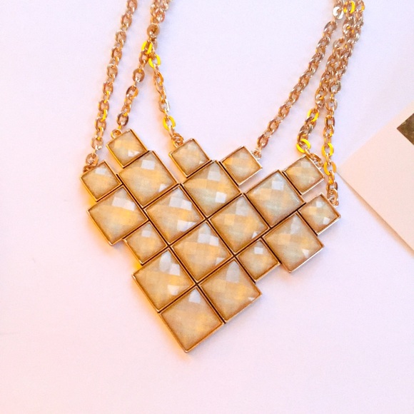 Louvre Faceted Pyramid Statement Necklace - Picture 2 of 3