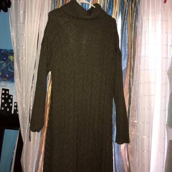 Olive green Sweater dress