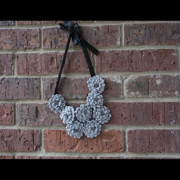 Gray Bib Style Necklace