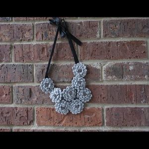 Gray Bib Style Necklace