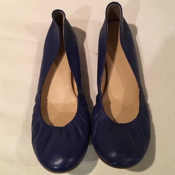 J Crew blue leather flats