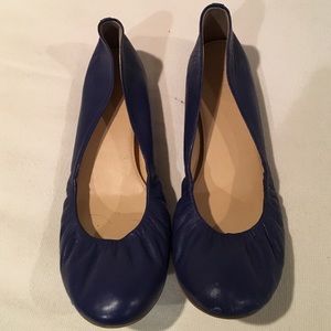 J Crew blue leather flats
