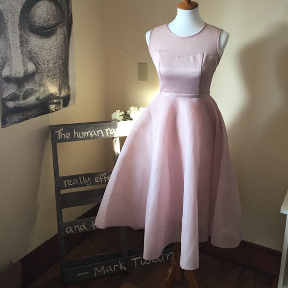 Elegant Pink Rose Cocktail Dress