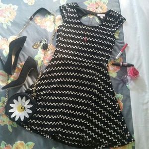 Black and white skater dress