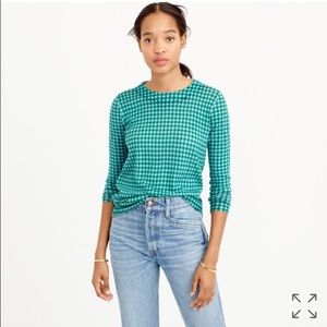 Tippi sweater in blue-emerald gingham