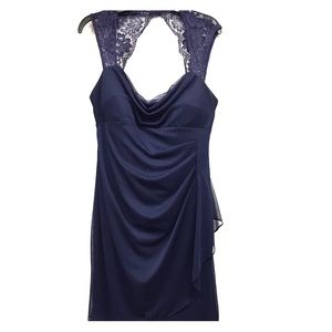 Navy lace cocktail dress.  Sz 14