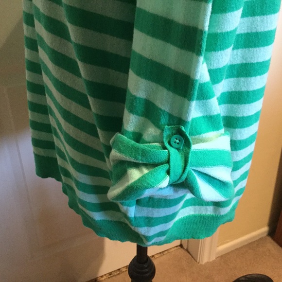 Aqua & Green Stripe Sweater - Picture 3 of 4
