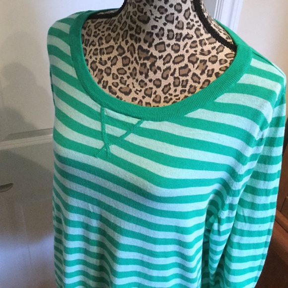 Aqua & Green Stripe Sweater - Picture 4 of 4