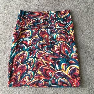 Bodycon printed cotton mini skirt