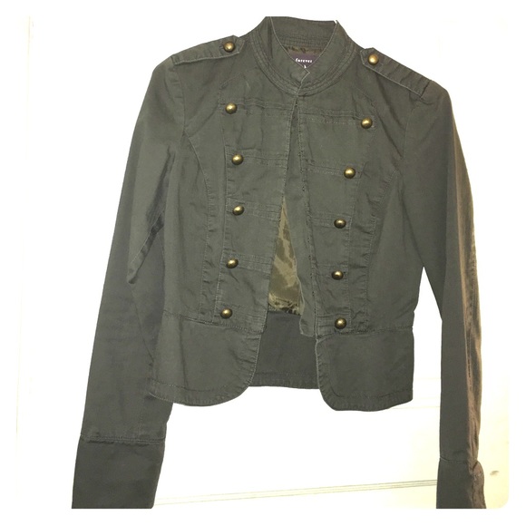 Military style green jacket