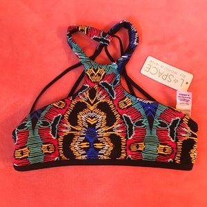 NWT Lspace Morrocan Dreams high neck bikini top