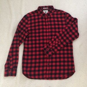 *MENS* Denim & Flower Checkered Plaid Button Down