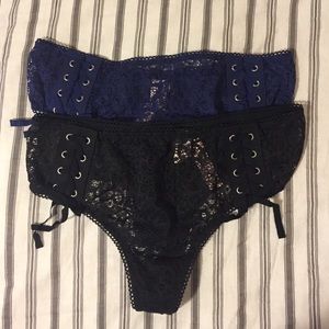Victoria's Secret lace up thongs