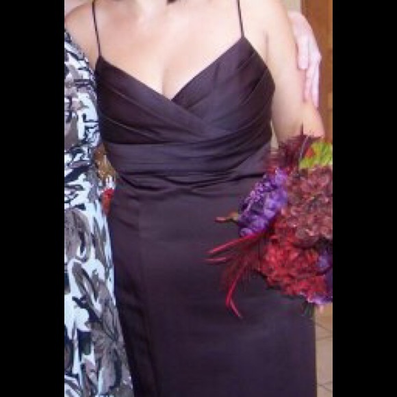 Chocolate Brown Trumpet Gown - Picture 2 of 4