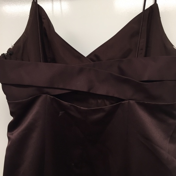 Chocolate Brown Trumpet Gown - Picture 4 of 4