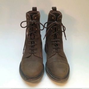 Timberland brown lace up combat boot