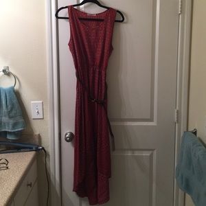 High low dress with belt