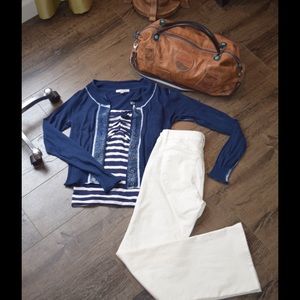 NWT CAbi #218 White Wide Leg Jean