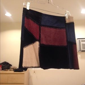 Zara suede patchwork skirt NWT
