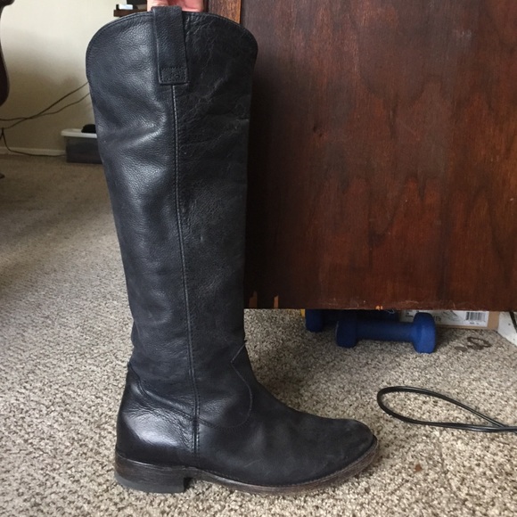 Dolce Vita knee high black cowboy/riding boots