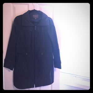 Cole Haan, sz M, navy blue knee length rain jacket