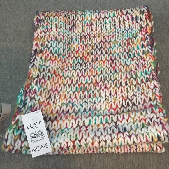 NWT Rainbow knit infinity scarf