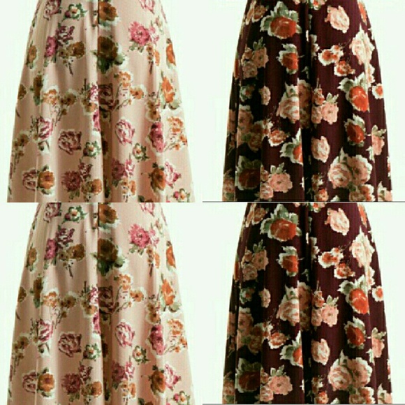 Floral midi A-line skirts - Picture 4 of 4